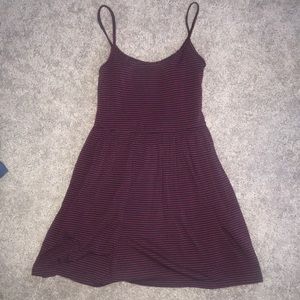 Red and blue striped dress